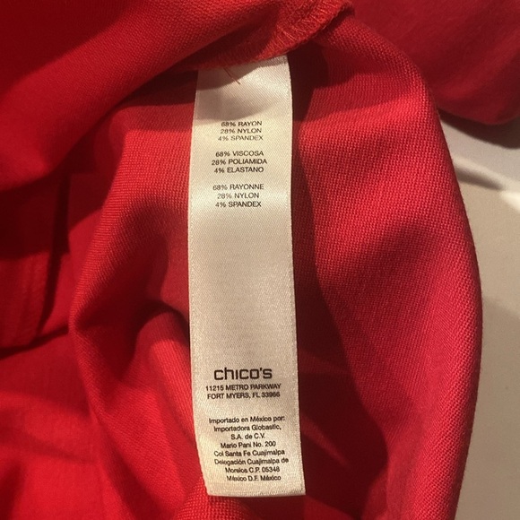 .5 Chicos (XS) Red Unlined Dress - NWT - Picture 4 of 4